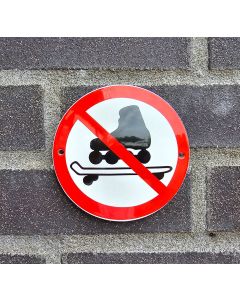 Skating prohibited prohibition sign
