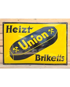 Union Briketts enamel sign