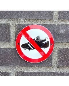 Soccer shoes forbidden prohibition sign