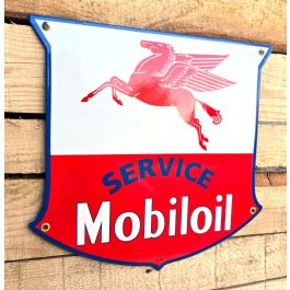 Vintage enamel advertising sign Mobiloil service