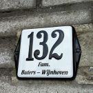 enamel house number with colored 