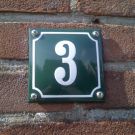 Enamel House number curved with frame