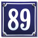 Blue enamel house number