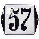 House number with ears 12x12cm white-black