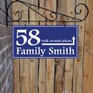 Double-sided enamel sign with family name fully customized