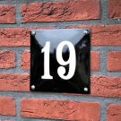 Enamel House number curved without frame