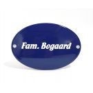 Name sign curved without frame oval