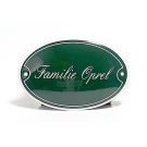 name sign curved with frame + edge oval