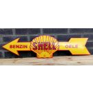 Shell oele & benzin enamel sign cut out