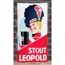 Stout Leopold enamel beer sign