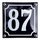 Black enamel house number