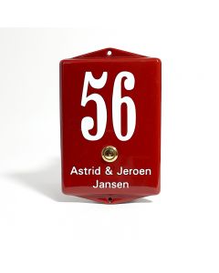 Doorbell house number Model ear with text
