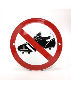 Soccer shoes forbidden prohibition sign