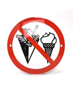 French fries & ice cream prohibition sign