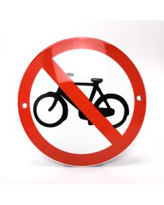 Forbidden to cycle prohibition sign