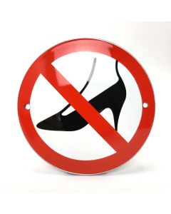 Forbidden to wear stiletto heels prohibition sign
