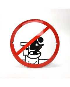 Do not stand on the toilet prohibition sign