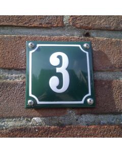 Enamel House number curved with frame