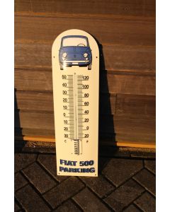 Enamel thermometer Fiat 500 parking
