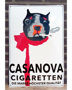 Casanova Cigaretten white enamel sign