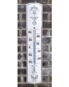 Thermometer enamel Decoration white / black