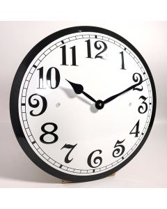 Enamel clock white with black edge