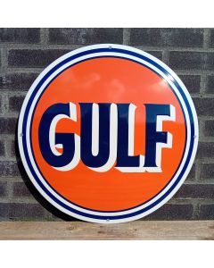 Gulf orange enamel sign