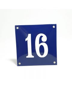Enamel House number curved without frame