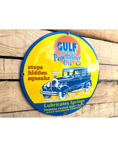 Gulf Penetrating Oil - vintage Enamel Sign