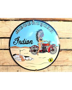 Indian motorcycles - a new Era of speed enamel sign 