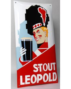 Leopold stout enamel beer sign