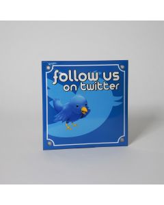 Follow us on Twitter enamel sign
