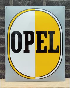 Opel enamel white/yellow