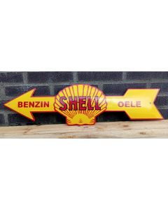 Shell oele & benzin enamel sign cut out