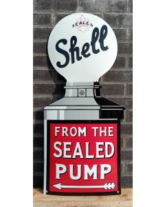 Shell from the sealed pump enamel sign