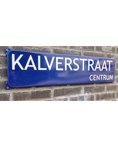 Traditional Dutch enamel street sign with ears