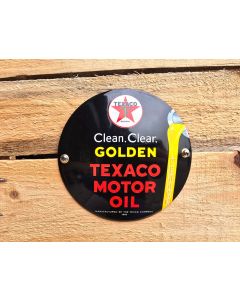 Golden Texaco motor oil sign