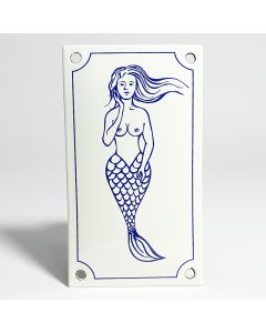Mermaid toilet sign enamel