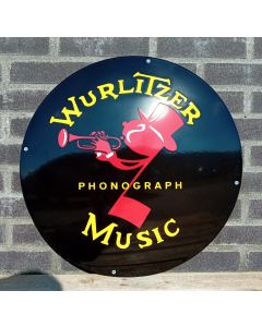 Wurlitzer phonograph music enamel sign