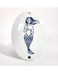 Mermaid enamel sign toilet oval