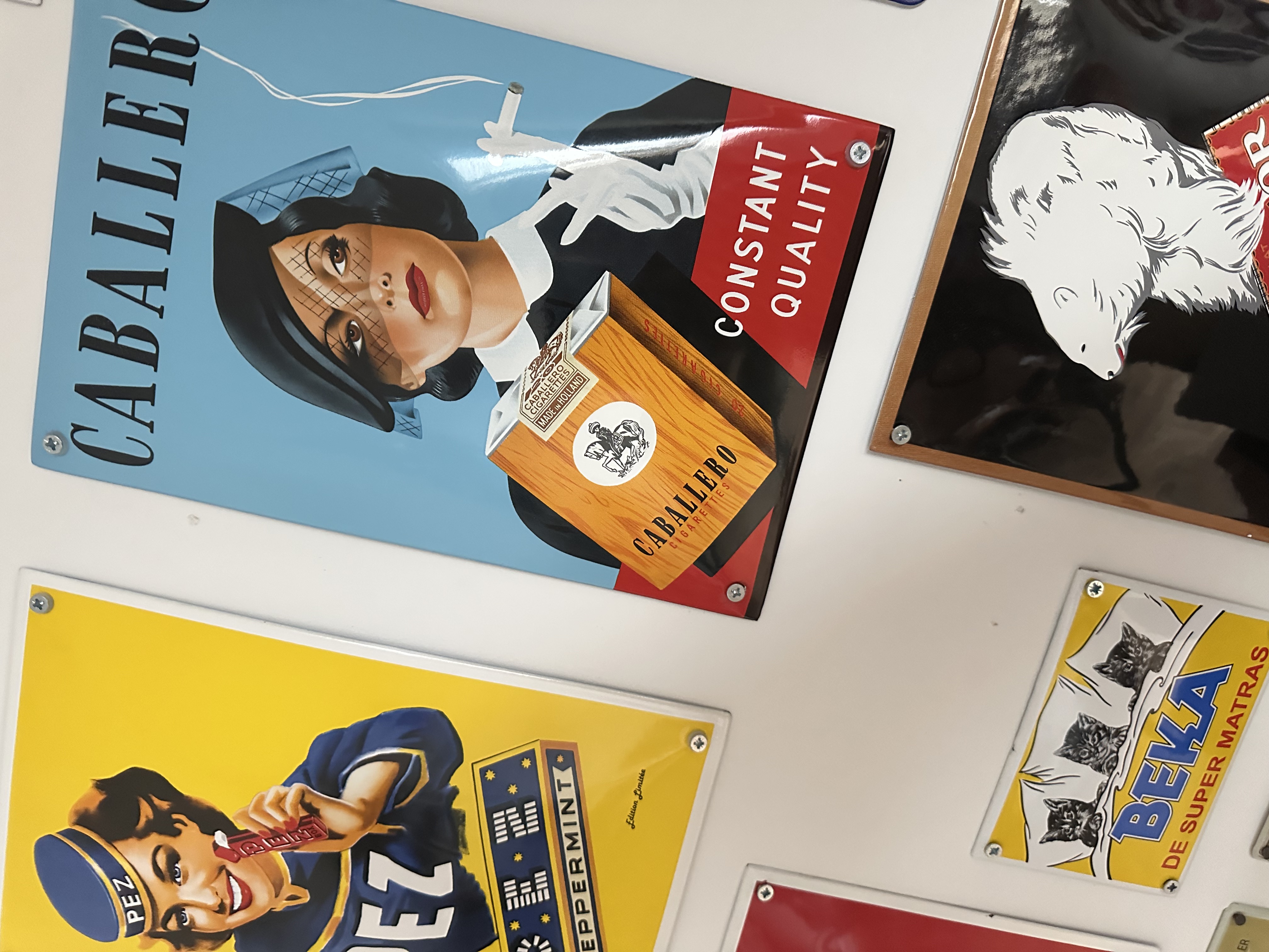 Enamel advertising sign Caballero cigarettes