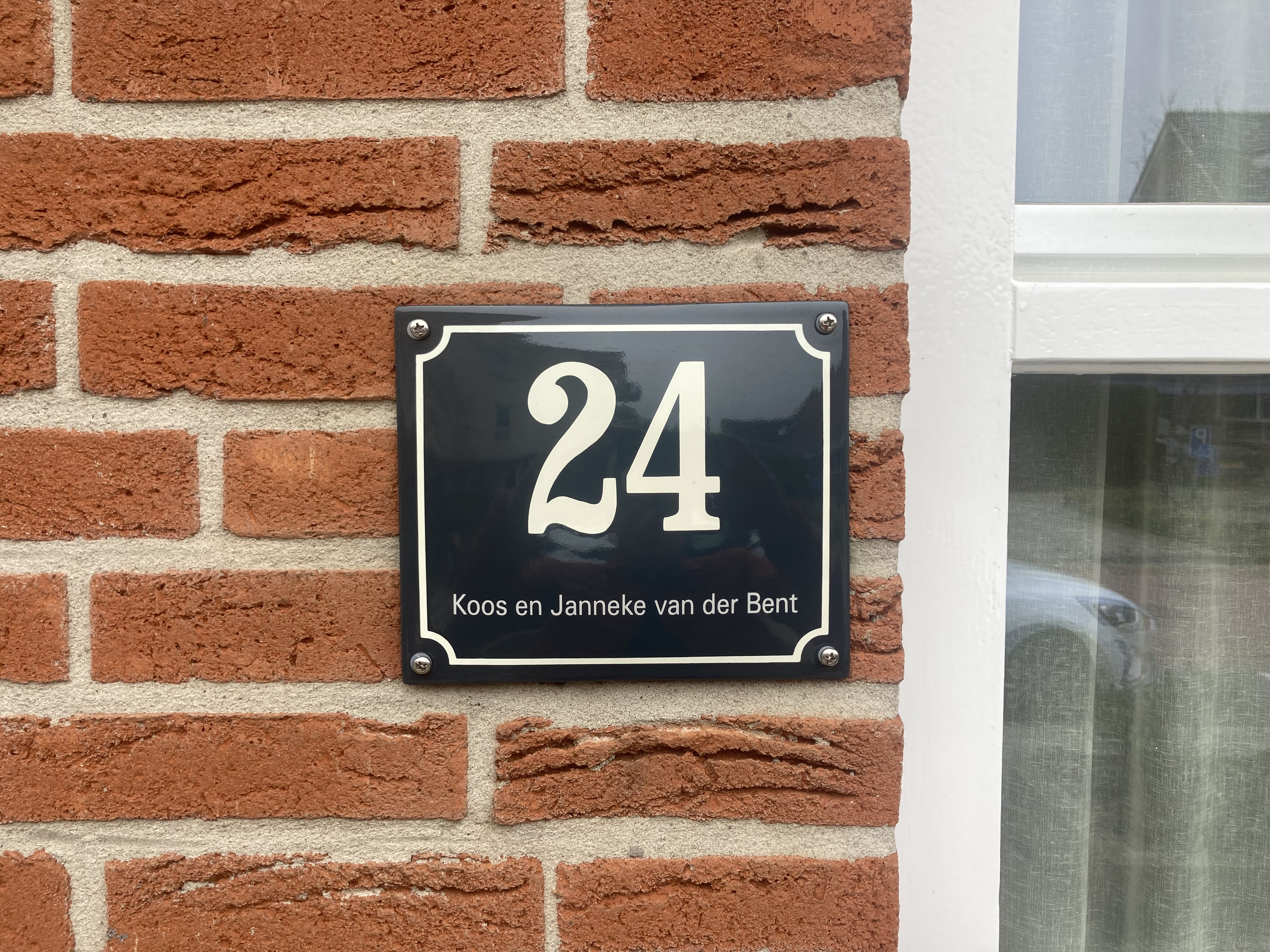 Combo house nr + name with frame